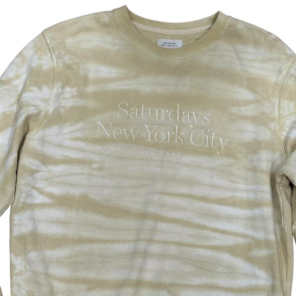 Saturdays NYC Bowery Miller Standard Embroidered Goldenrod Sweatshirt - Picture 3 of 4